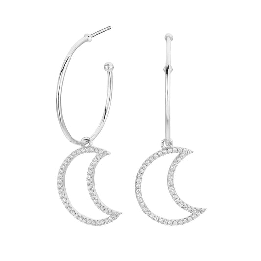 Pendientes Aro Luna Plata
