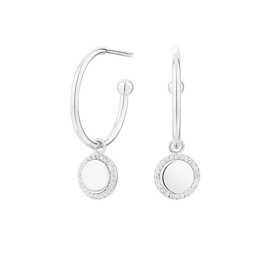 Pendientes Cube Aro Círculo Plata