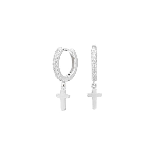 Pendientes Cruz Plata