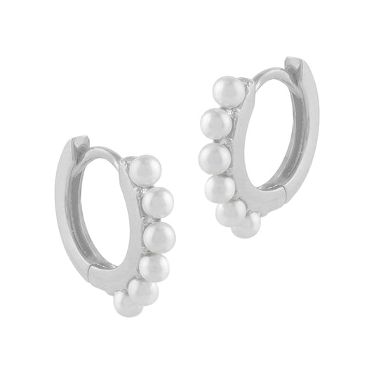 Pendientes criolla de plata y perlitas