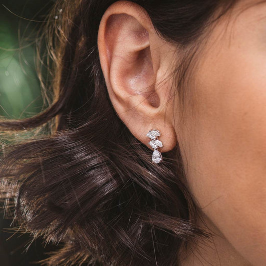 Pendientes de plata racimo de cironitas blancas