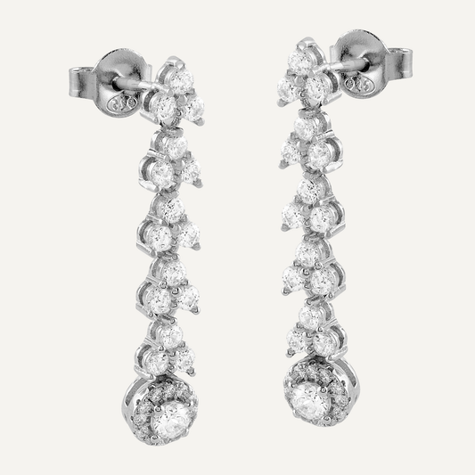 Pendientes de plata de ley 925 y circonitas blancas