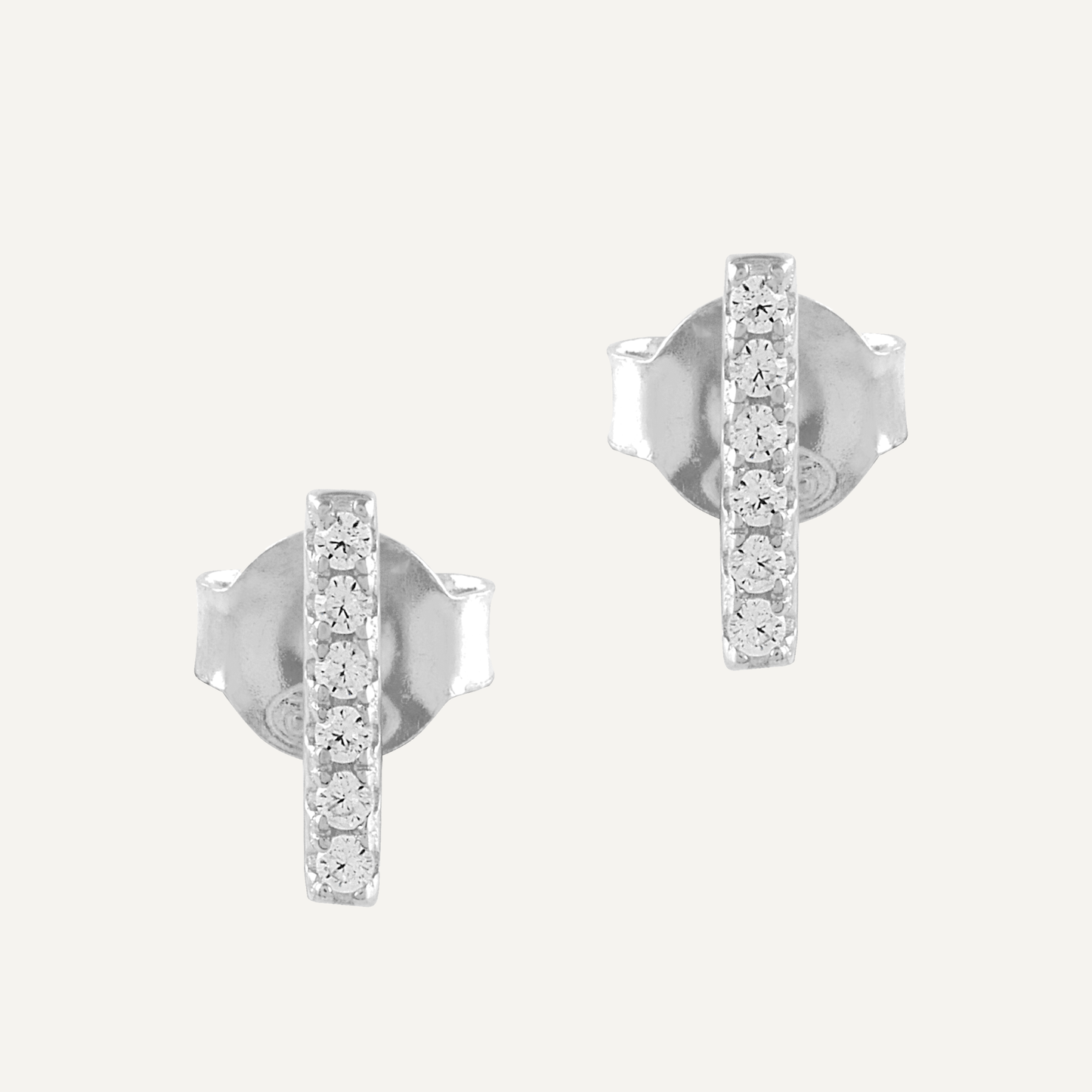 Six Zirconia Silver Earrings