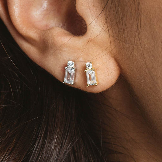Pendientes Cristal Plata con Circonitas