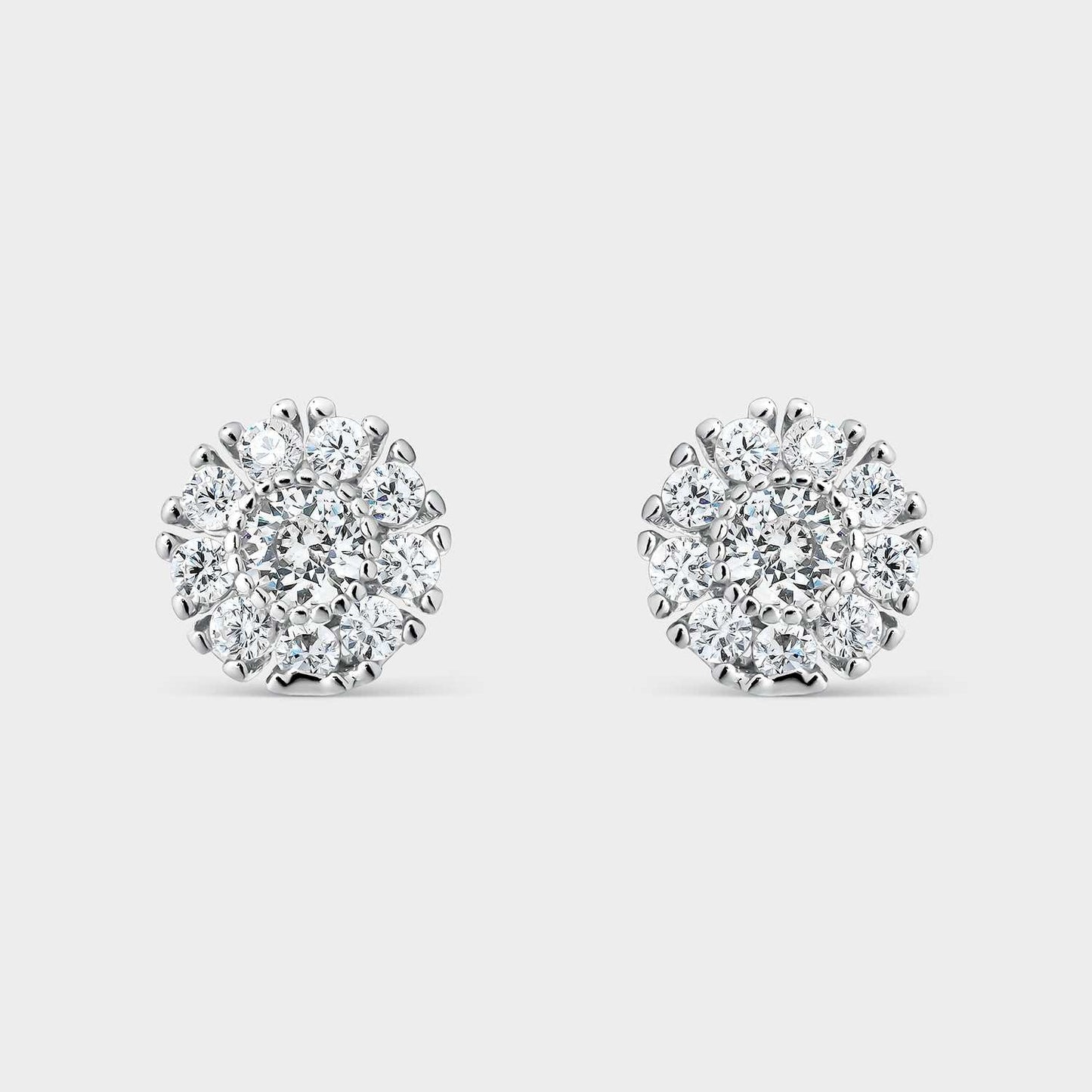 Pendientes flor de plata y circonitas