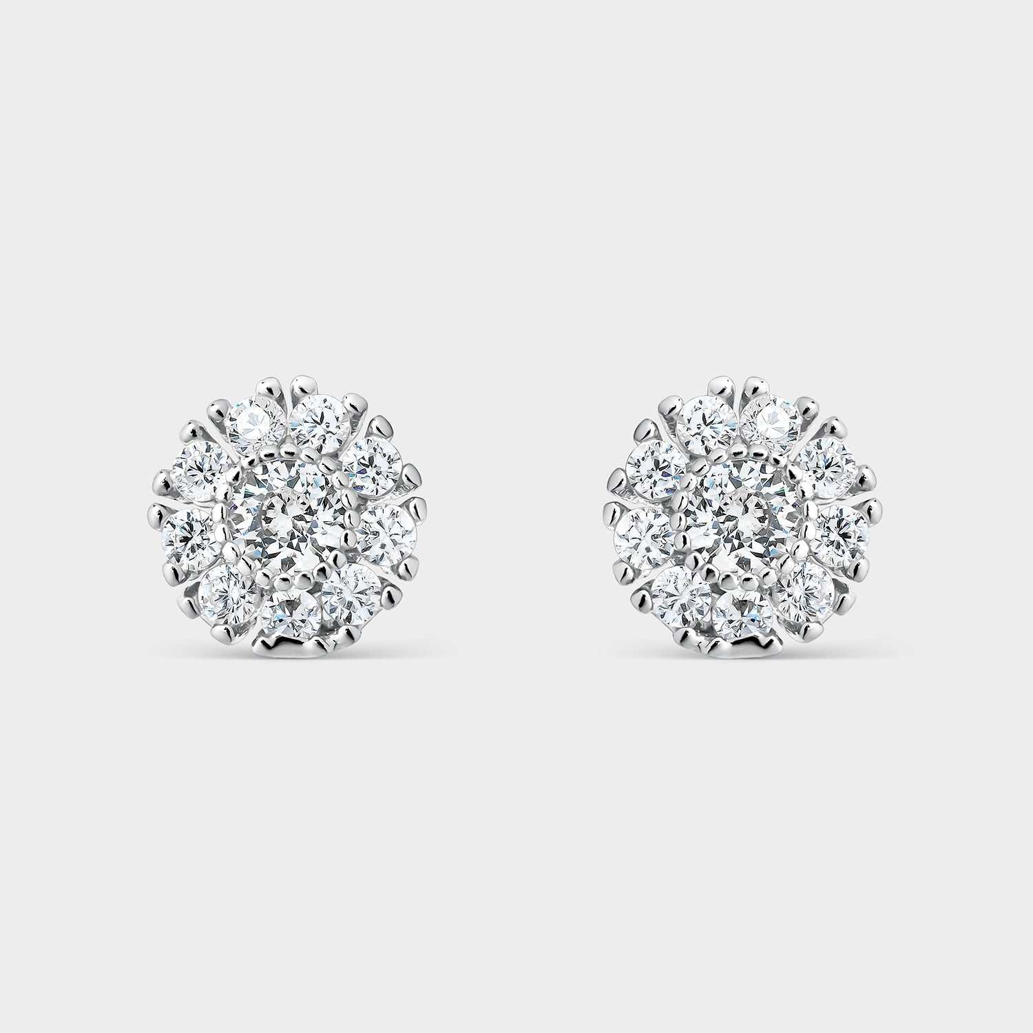 Pendientes flor de plata y circonitas