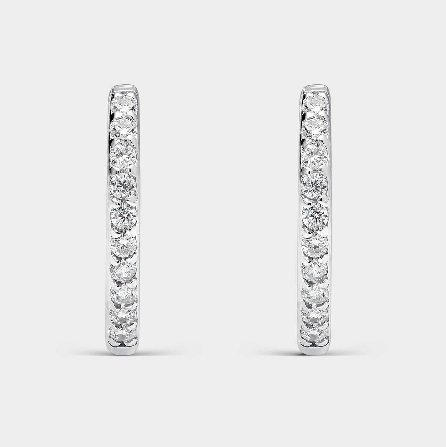 Pendientes de plata con circonitas blancas