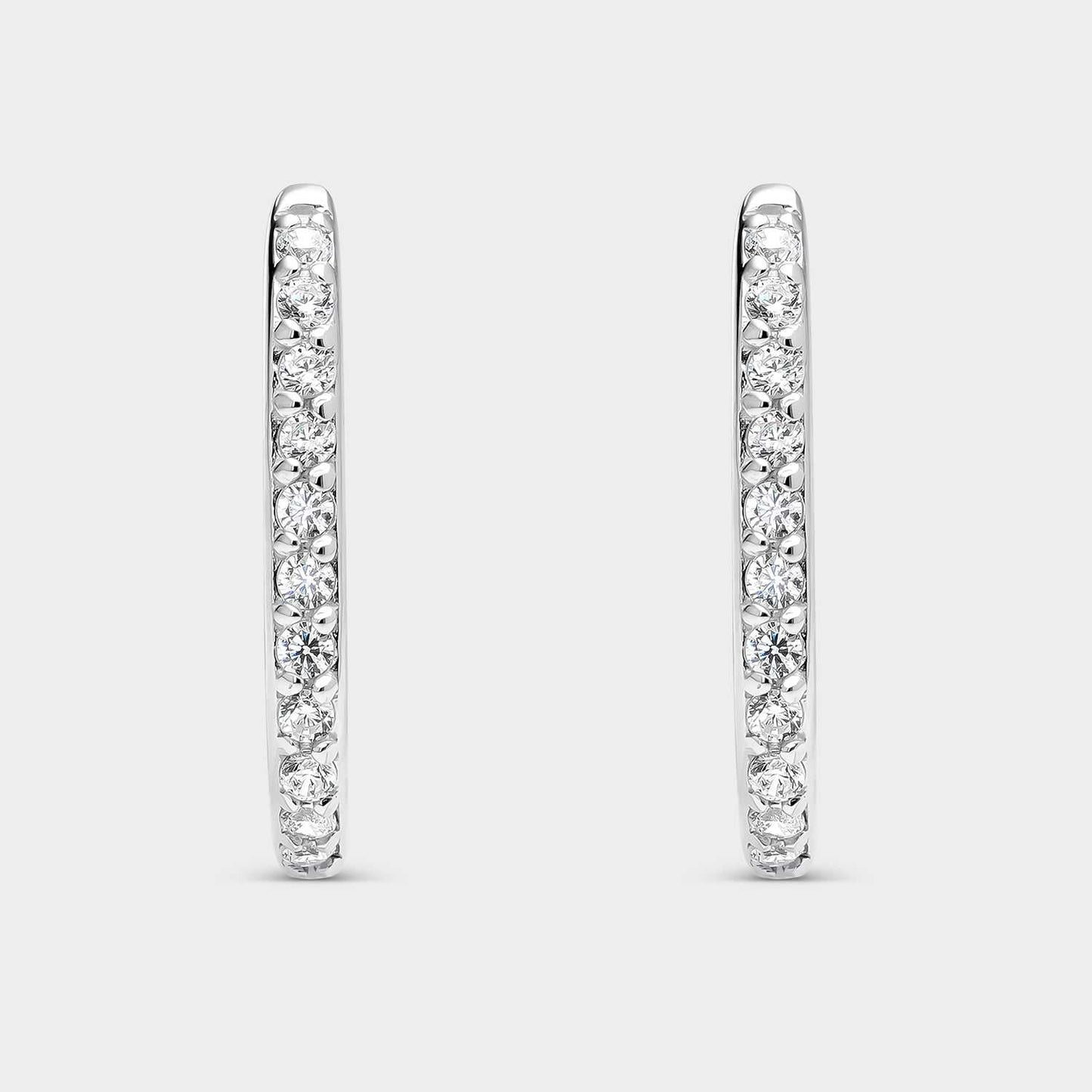 Pendientes de plata con circonitas blancas