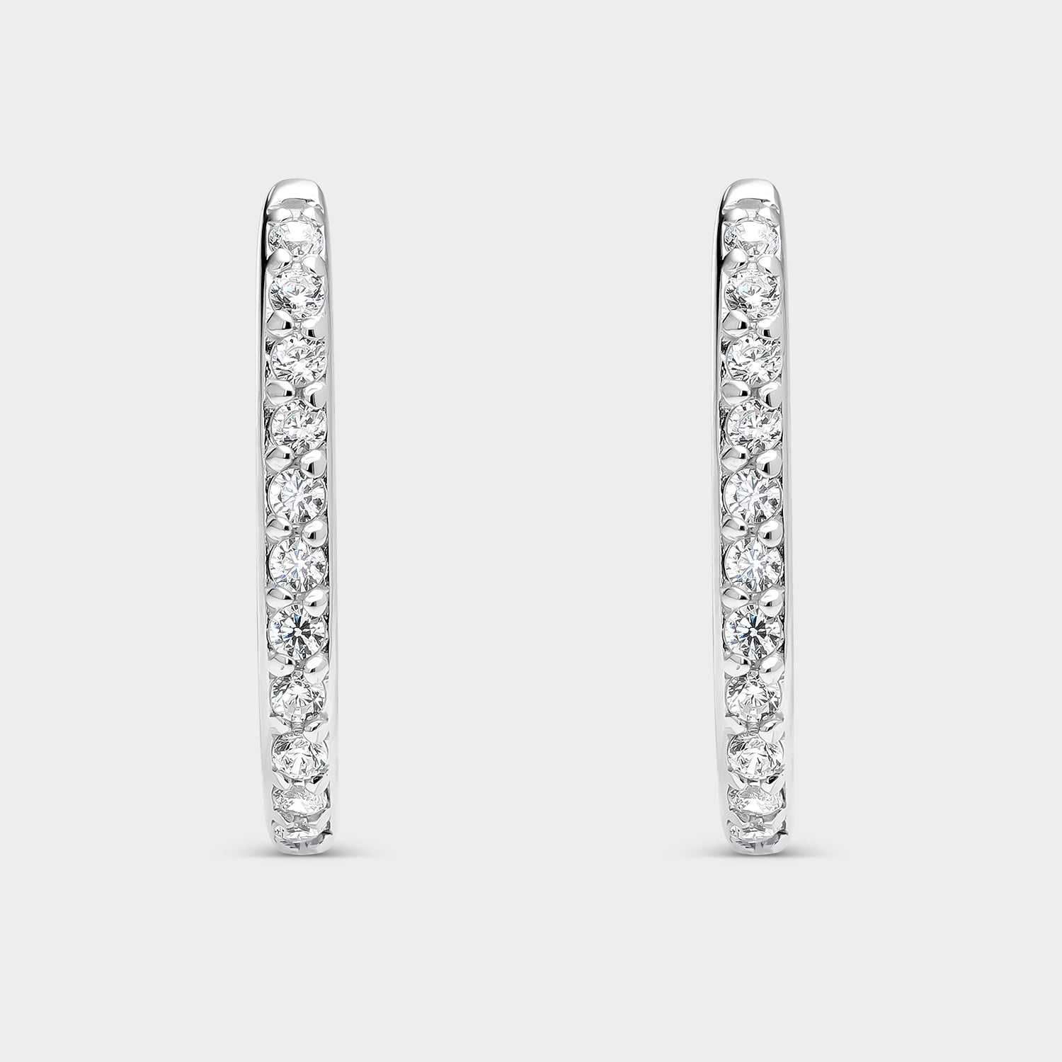 Pendientes de plata con circonitas blancas