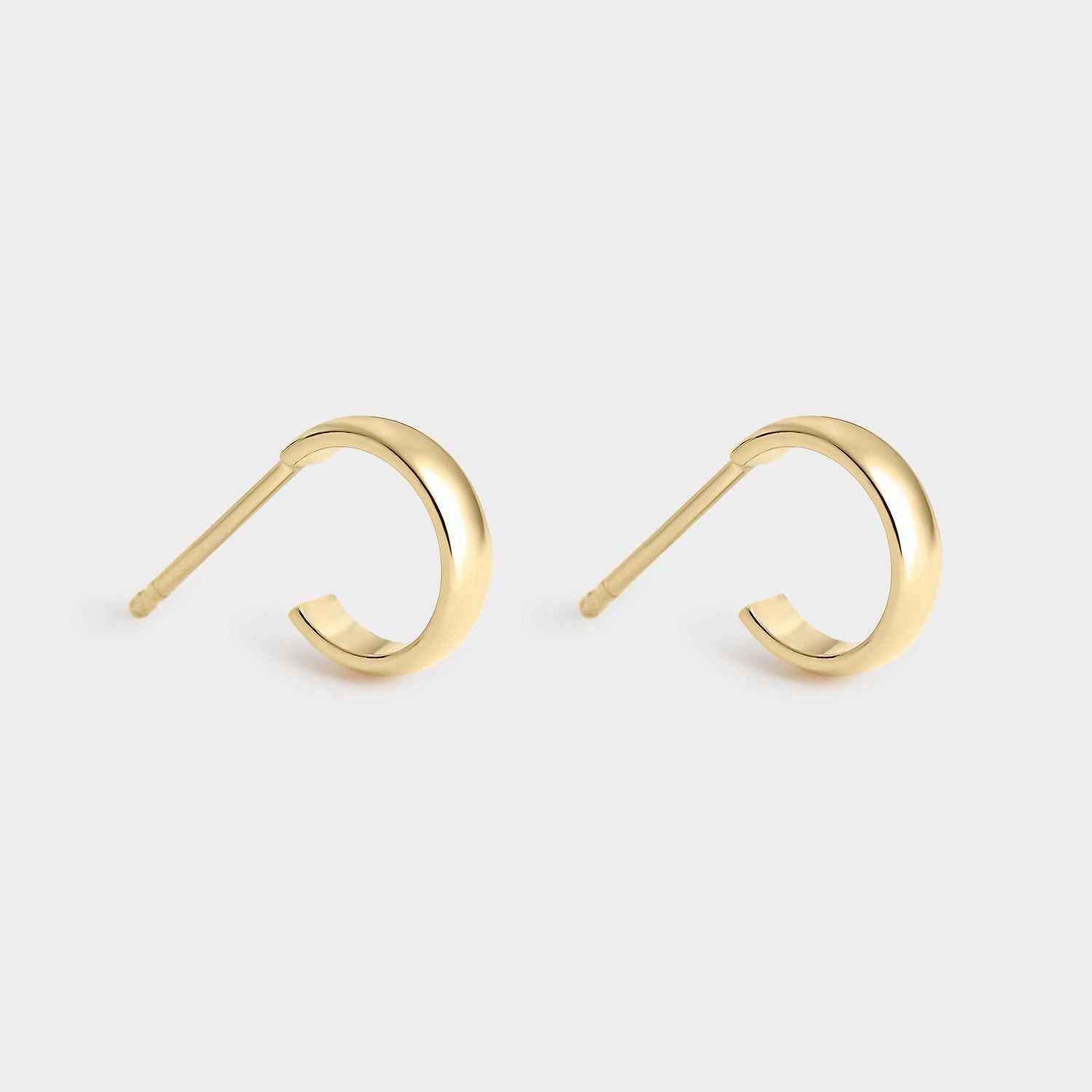 Pendiente aro chapado oro 24kt, 10mm