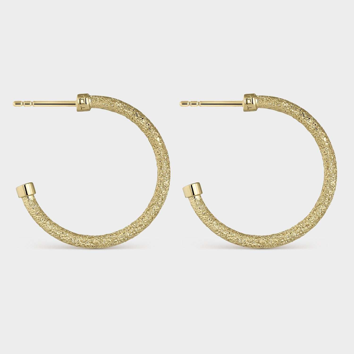 Pendientes aros 25 mm textura brillante oro rosa