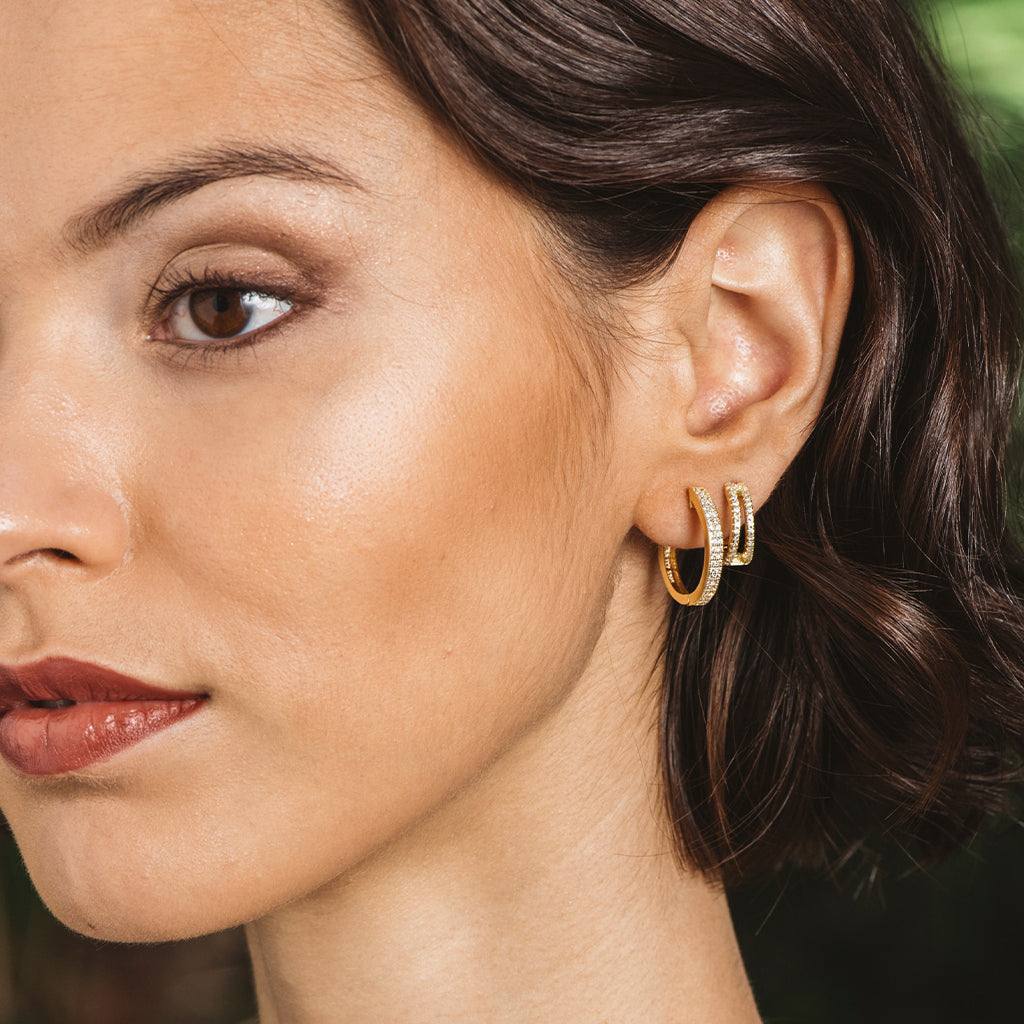 Gold plated silver Creole earrings