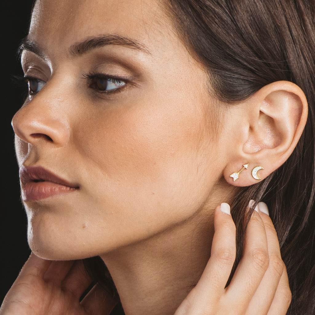 Silver and Gold Arrow of Love Earrings