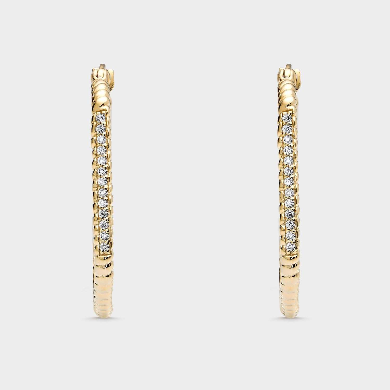 Pendientes criollas baño oro amarillo con circonitas blancas