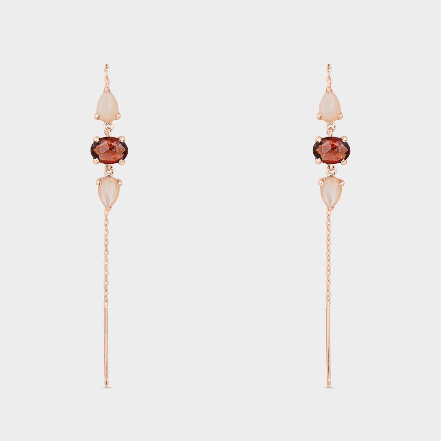 Pendientes Chandra - Elegante Pendientes de Plata y Oro Rosa