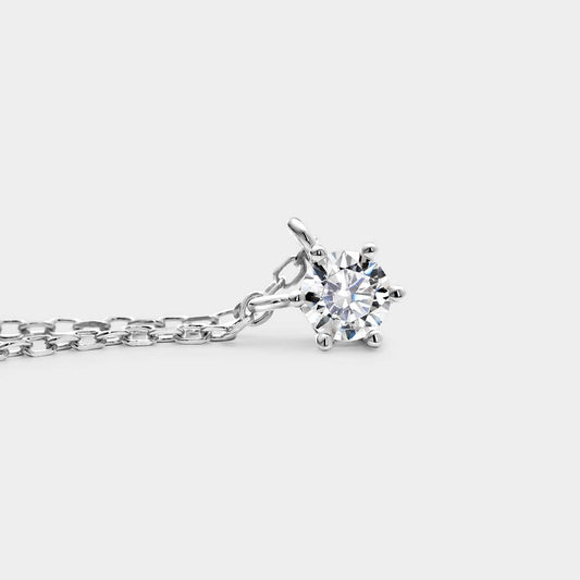 Collar de plata de ley 925 con circonita montada sobre 6 garras