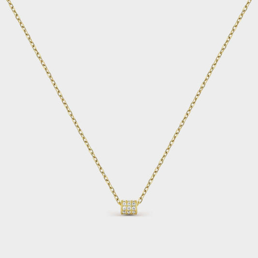 Collar barril baño oro circonitas blancas