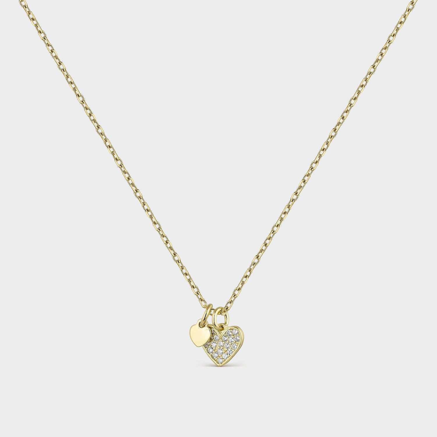 Collar con colgante de corazón con circonitas blancas
