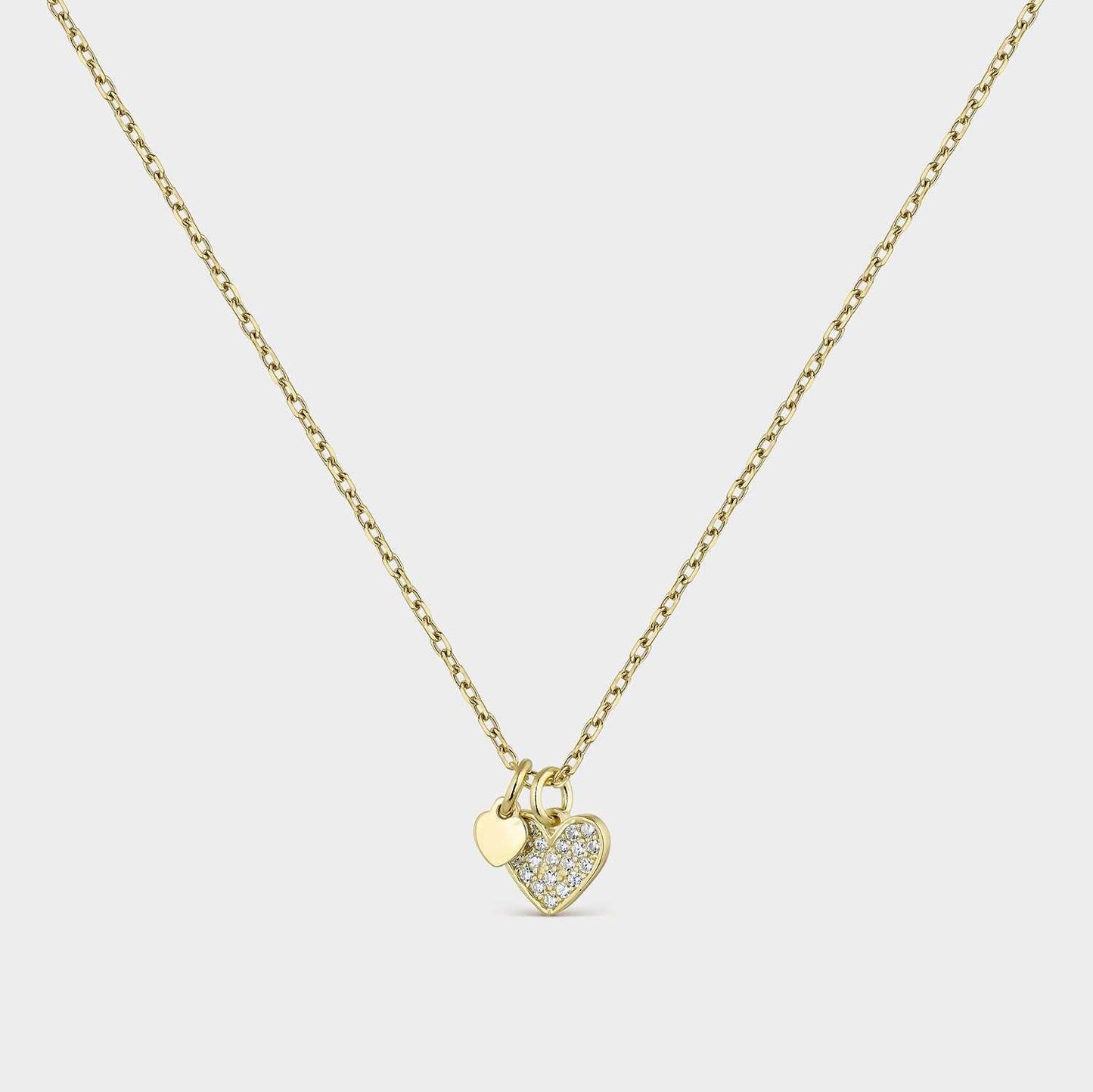 Collar con colgante de corazón con circonitas blancas