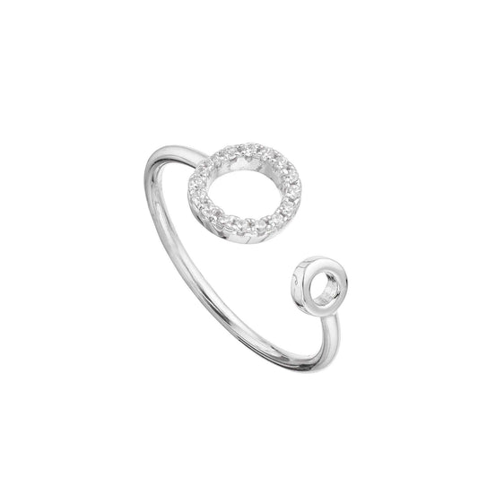Anillo de plata de ley 925 con Círculos Plata