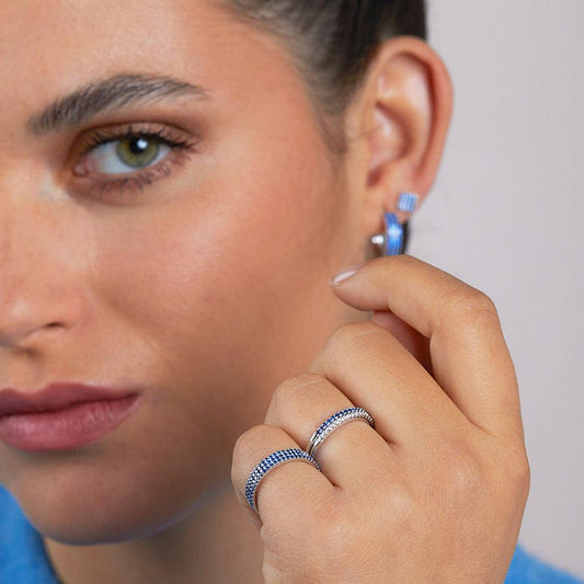 Steffi-Ring aus Silber und weißen Zirkonen