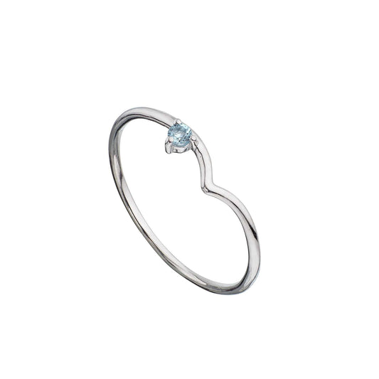 Anillo topacio azul plata