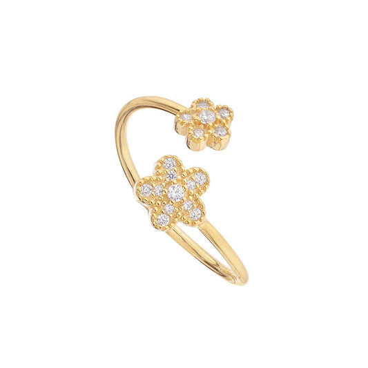 Anillo Flor Bañado en Oro