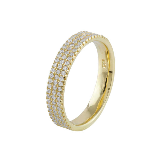 Anillo de plata Serena bañado en oro y circonitas blancas