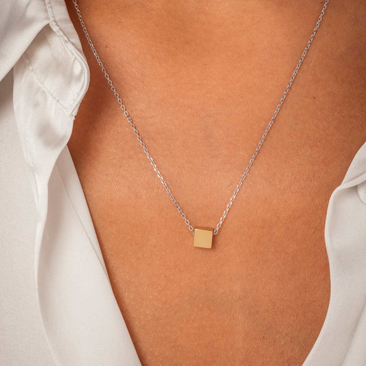 Bicolor Cube Necklace