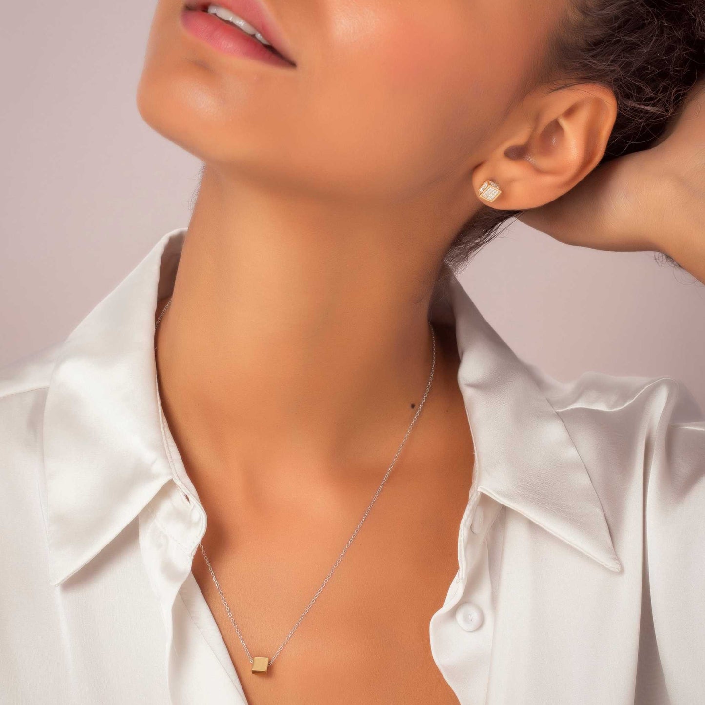 Bicolor Cube Necklace