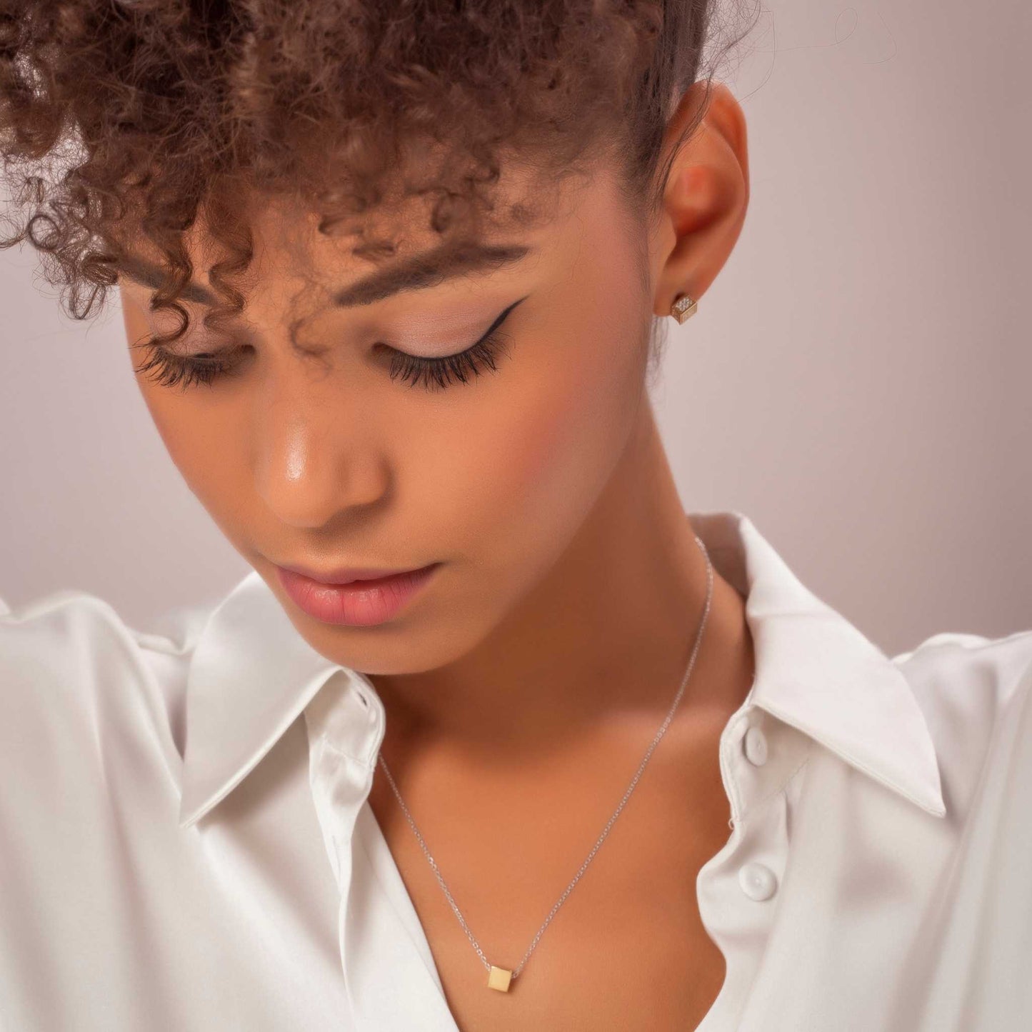 Bicolor Cube Necklace