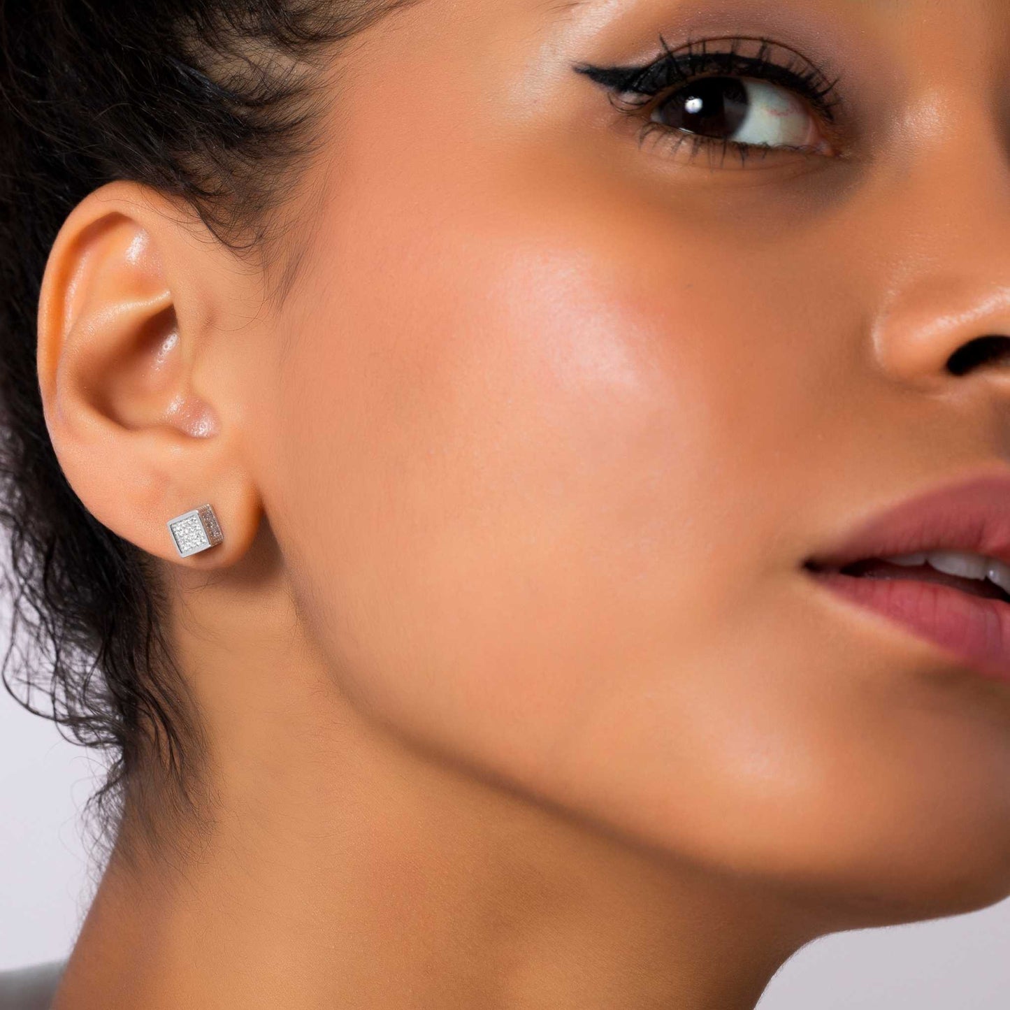 Pendientes Cube Cuadrado Plata