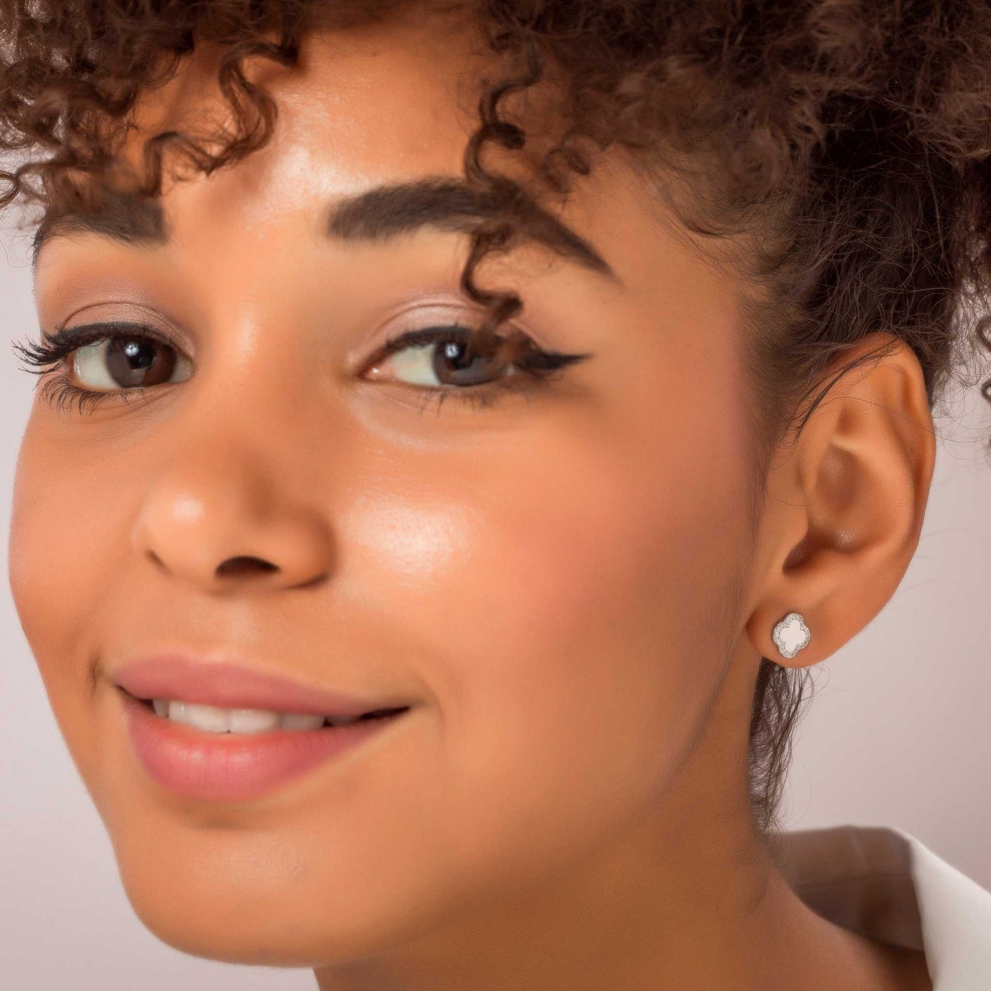 Cube Flower Silver Earrings