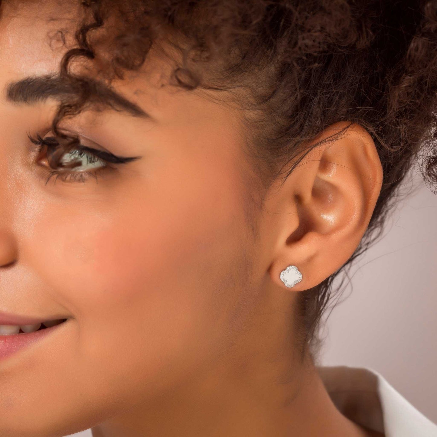 Cube Flower Silver Earrings