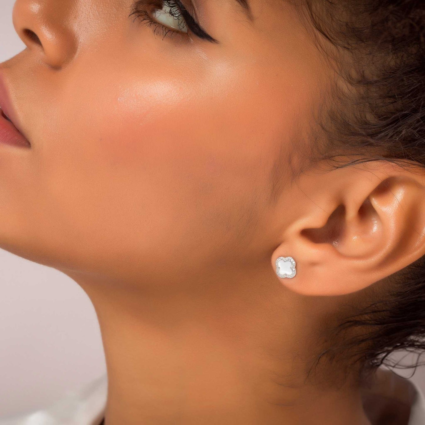 Cube Flower Silver Earrings