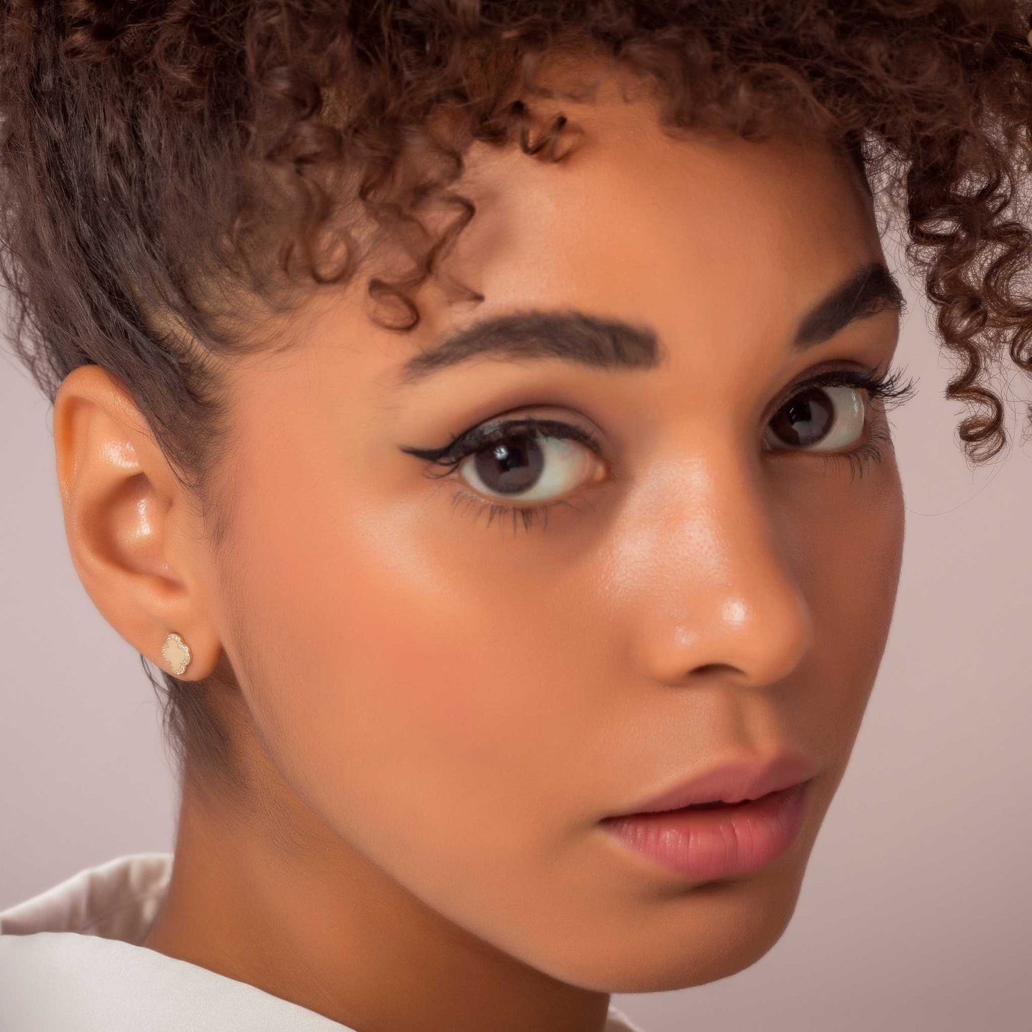 Cube Flower Gold Plated Earrings